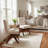 Turfed Linen Upholstered Dining Chair Armless Parsons Side Chair With Solid Wood Legs-2011791574