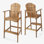 Tabourets de bar d'extérieur en bois d'acacia Adirondack, ensemble de 2, teint naturel