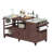 75.4" Outdoor Kitchen Island With Sink, Solid Wood Outdoor Grill Cart For XL Green Egg Grills, Rolling Outdoor Bar Cart With Stainless Steel Top, For Pizza Prep & BBQ-954795053