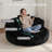 55" W Giant Adult Round Faux Fur Compression  Foam Filled Bean Bag Sofa With 3 Back Pillows,No Assembly-1921927678