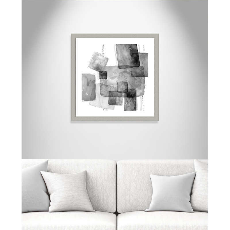 Patchlets - peinture encadrée, H 25,75 po x l 25,75 po x P 1,125 po, Noir et argenté