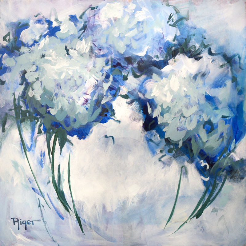 Hydrangeas On My Mind III by Sue Riger - Wrapped Canvas Painting, 76cm H x 76cm W