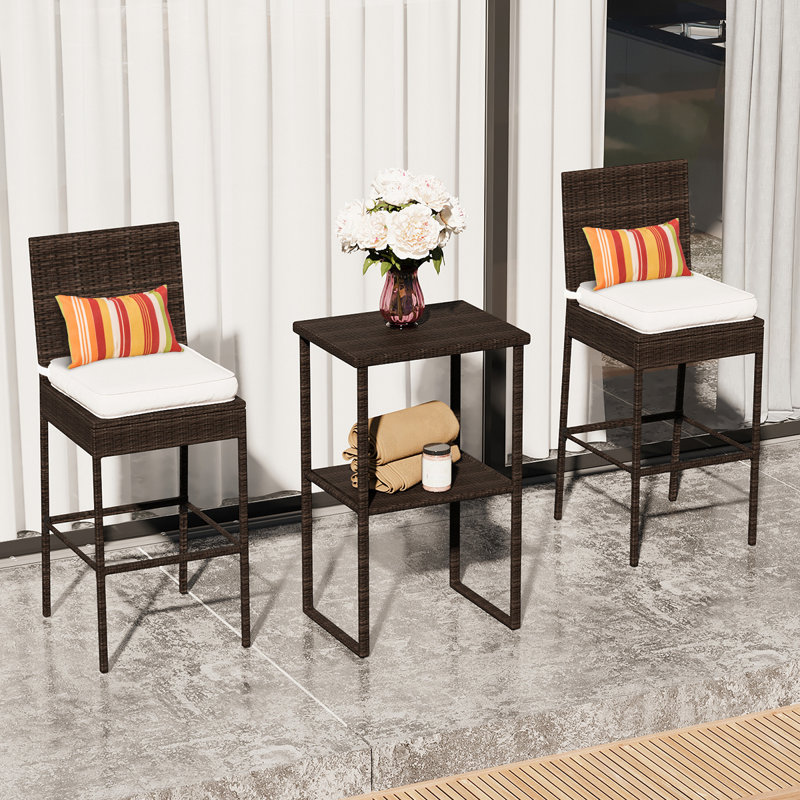 Table de bar en osier, Brun