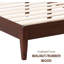  Base de lit en bois avec tête de lit Adept, base en bois massif avec lattes silencieuses et supports centraux en bois, capacité de 1000 lb, assemblage sans effort-1705697348-1703159856