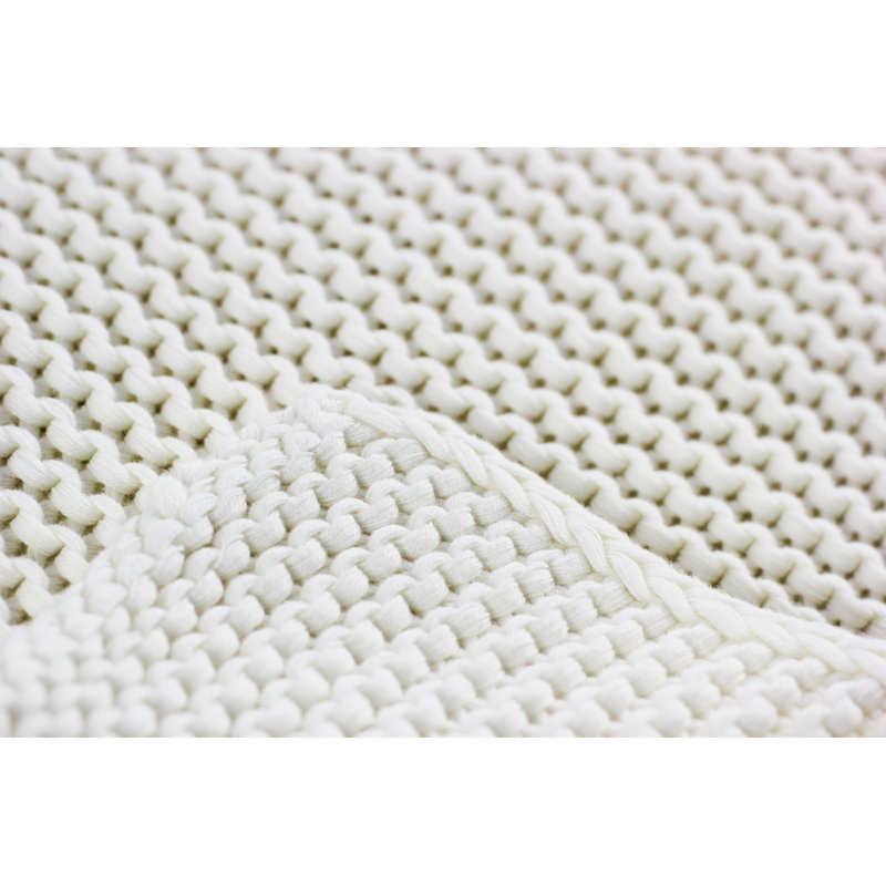 Maughan Knitted Throw Blanket, Natural