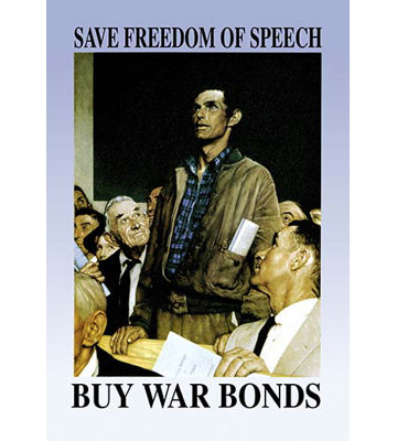 « save freedom of speech » par norman rockwell, affiche rétro