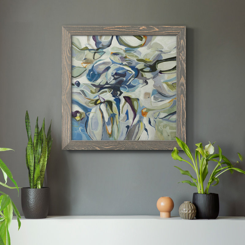 Toile encadrée Out of the Blue - de qualité supérieure - prête à être accrochée, Encadré gris, H 17 po x l 17 po x P 1,5 po