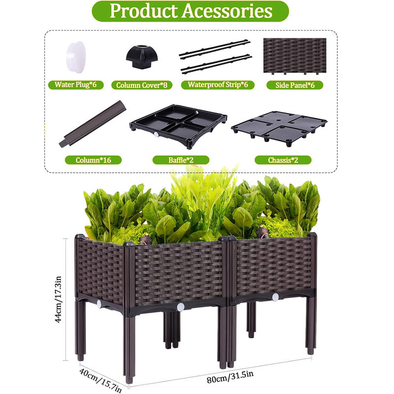 Raised Garden Bed With Legs Planters For Large Planters Outdoor Plants Elevated Plastic Garden Planter Boxes Plant Pots For Patio Backyard Porch Deck To Planting Flowers Vegetables And Herbs