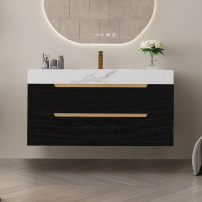 Meuble-lavabo de salle de bain avec lavabo encastré