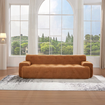 Canapé Cloud en chenille 3 places avec bouton capitonné confortable