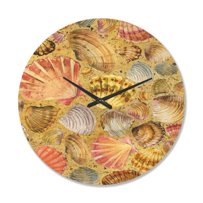 Horloge murale coquillage et sable de mer