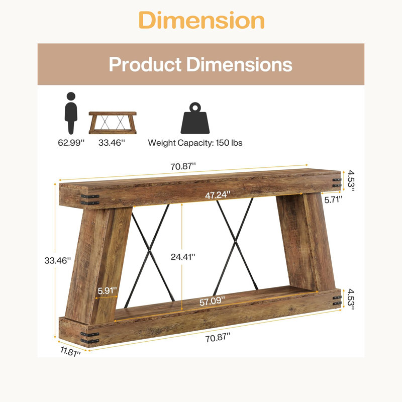 Two-Tier Side Table,Unique Entryway Table,Functional Console Table