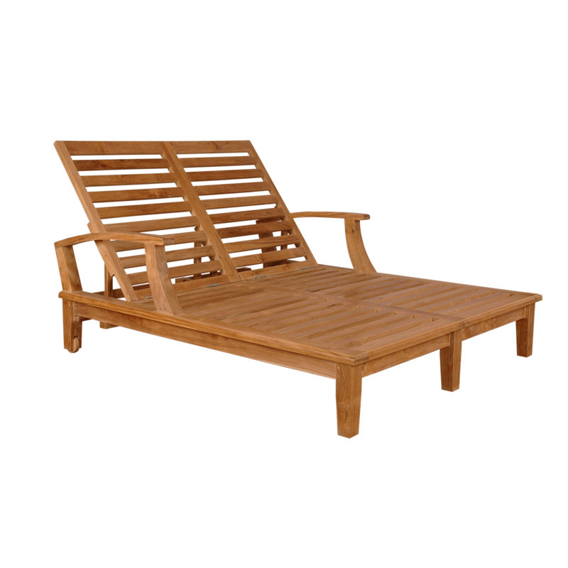 Chaise longue inclinable en teck Io
