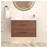 30-Inch Wall Mounted Bathroom Vanity Set with Ceramic Sink and Soft-Close Doors, Reddish Brown