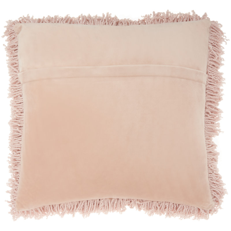Blush Shag Square Throw Pillow Set 20" x 20"