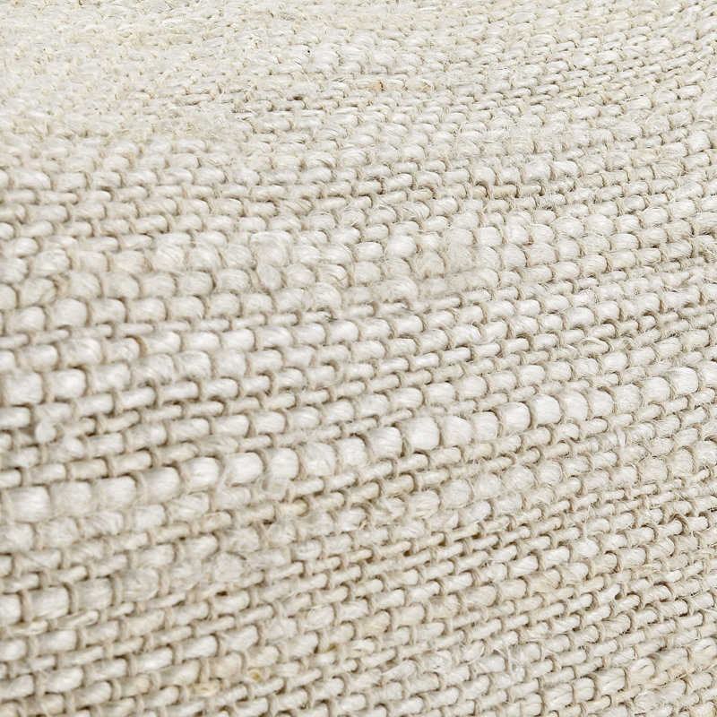 Halter 22" Woven Jute Throw Pillow , Ivory, Rectangular