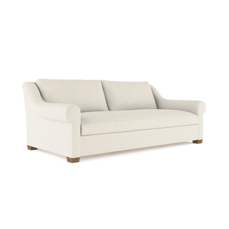 Canapé Thompson, Lin à tissage carré albâtre, H 32 po x l 84 po x P 41 po, Ébène