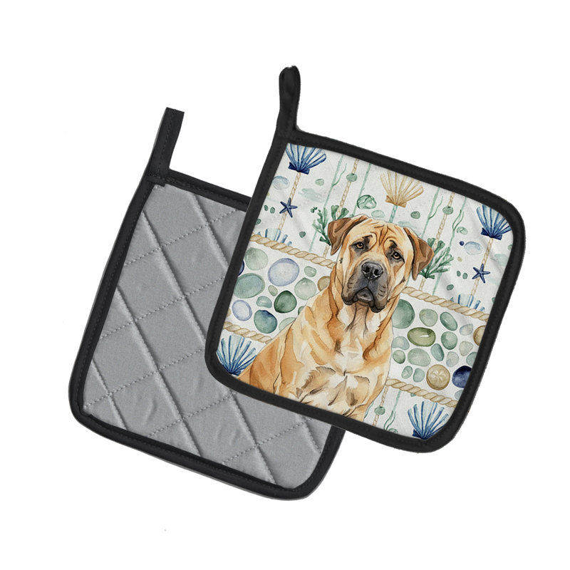Paire de poignées en verre Fauve Boerboel