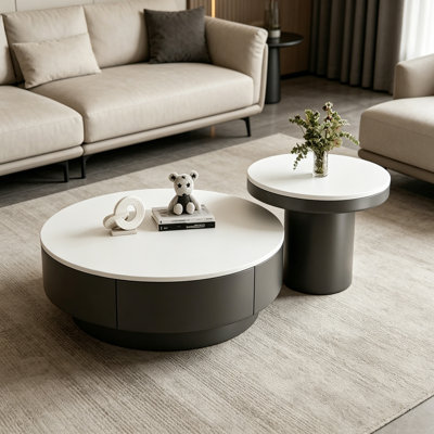 Grande table basse de luxe moderne avec tiroirs de rangement