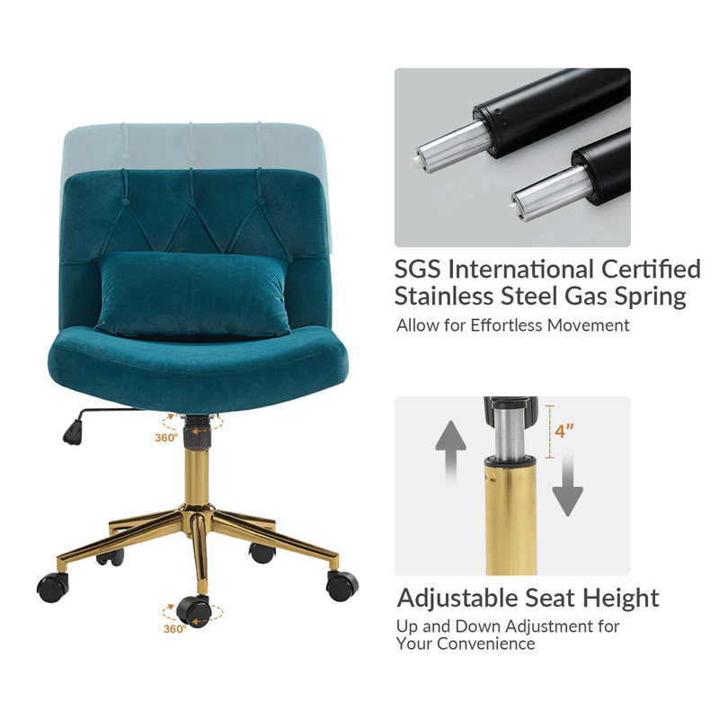 Acquanette Polyester Office Chair, Teal