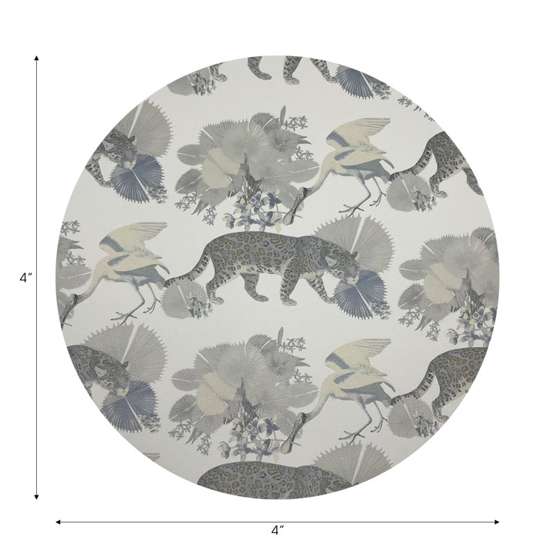 Sous-verres ronds en cuir Leopard Walk Cameo, Camée