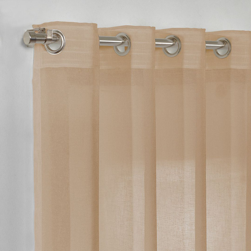 Panneau simple extra long et extra large en faux lin, Brun, L 100 po x L 276 po