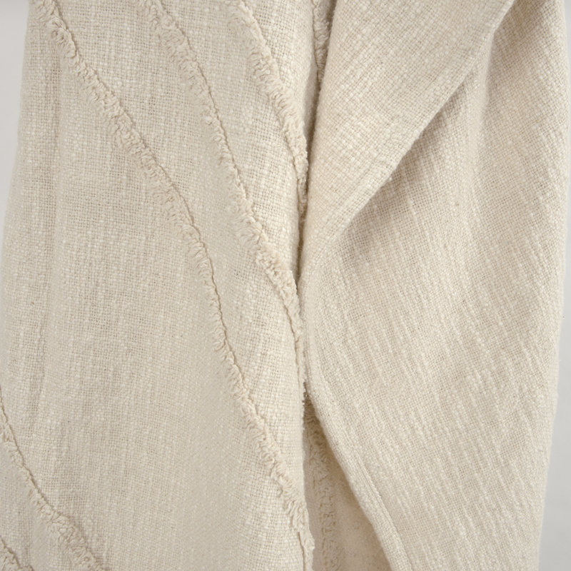  Jeté 100% coton tissé et texturé, Naturel