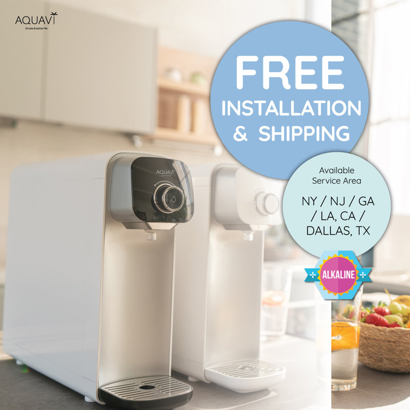 AQUAVI Black 3-Stage Alkaline Countertop Water Purifier