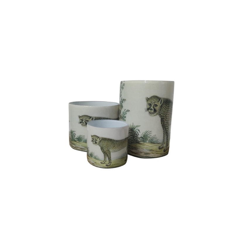 Porte-votive Sm Glass H Léopard 2,9 po et Dia 2,9 po