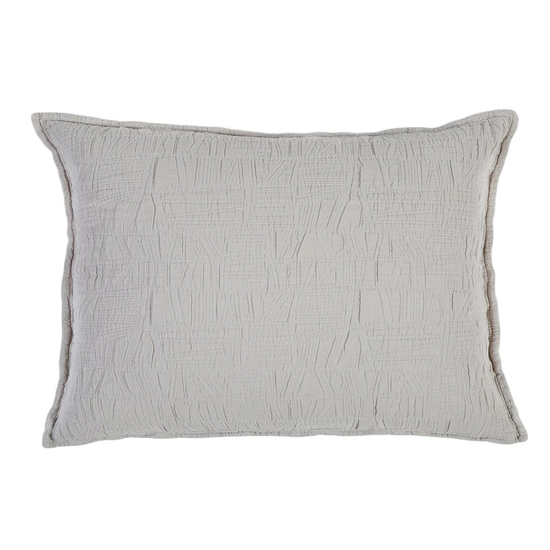 Harbour Navy/Sea Glass/Taupe/White Cotton Piece Sham, Euro, Taupe