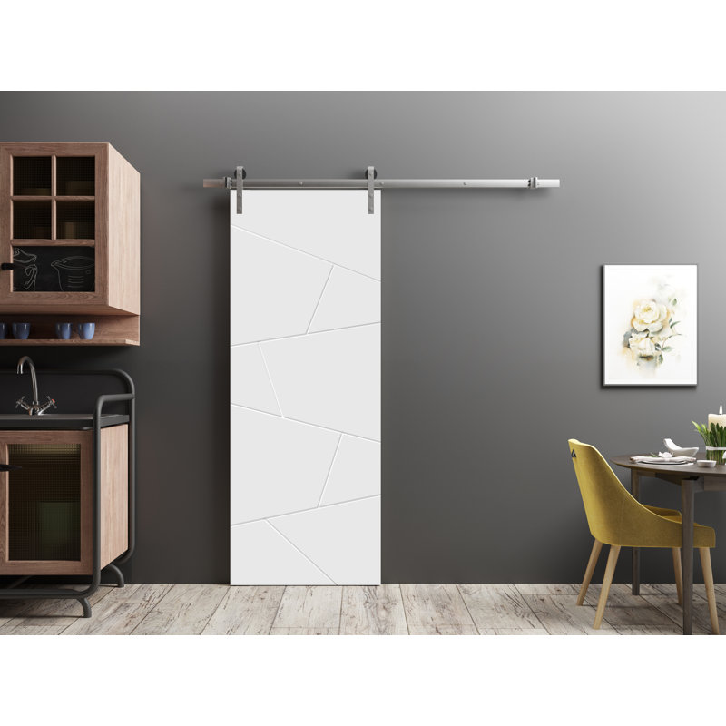 Porte de grange en bois lambrissé sans trousse de quincaillerie d’installation, 24 po x 96 po