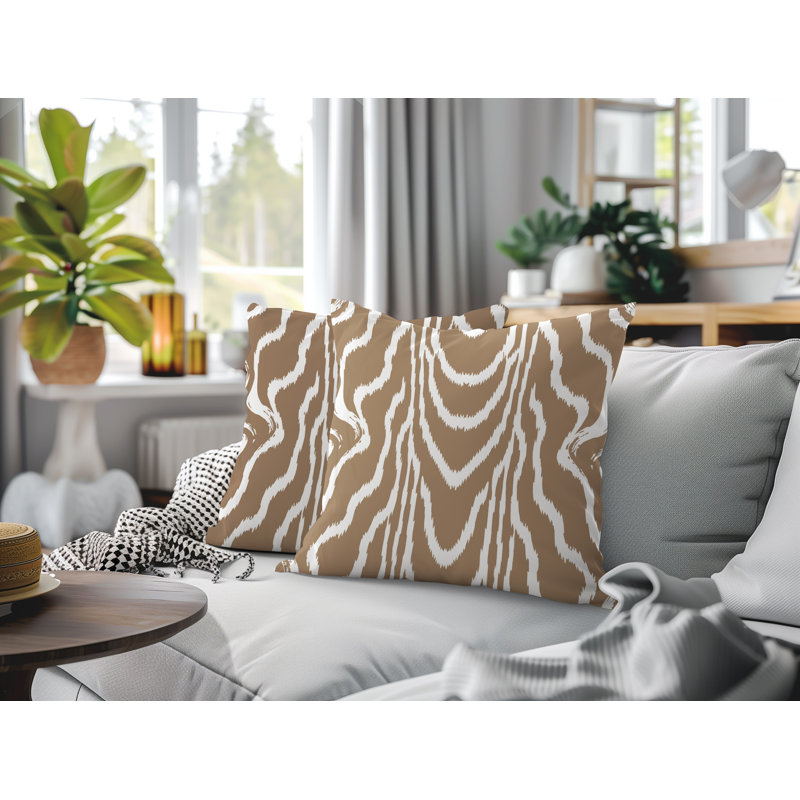 Oreiller réversible intérieur / extérieur Meli, 16 x 16, Beige