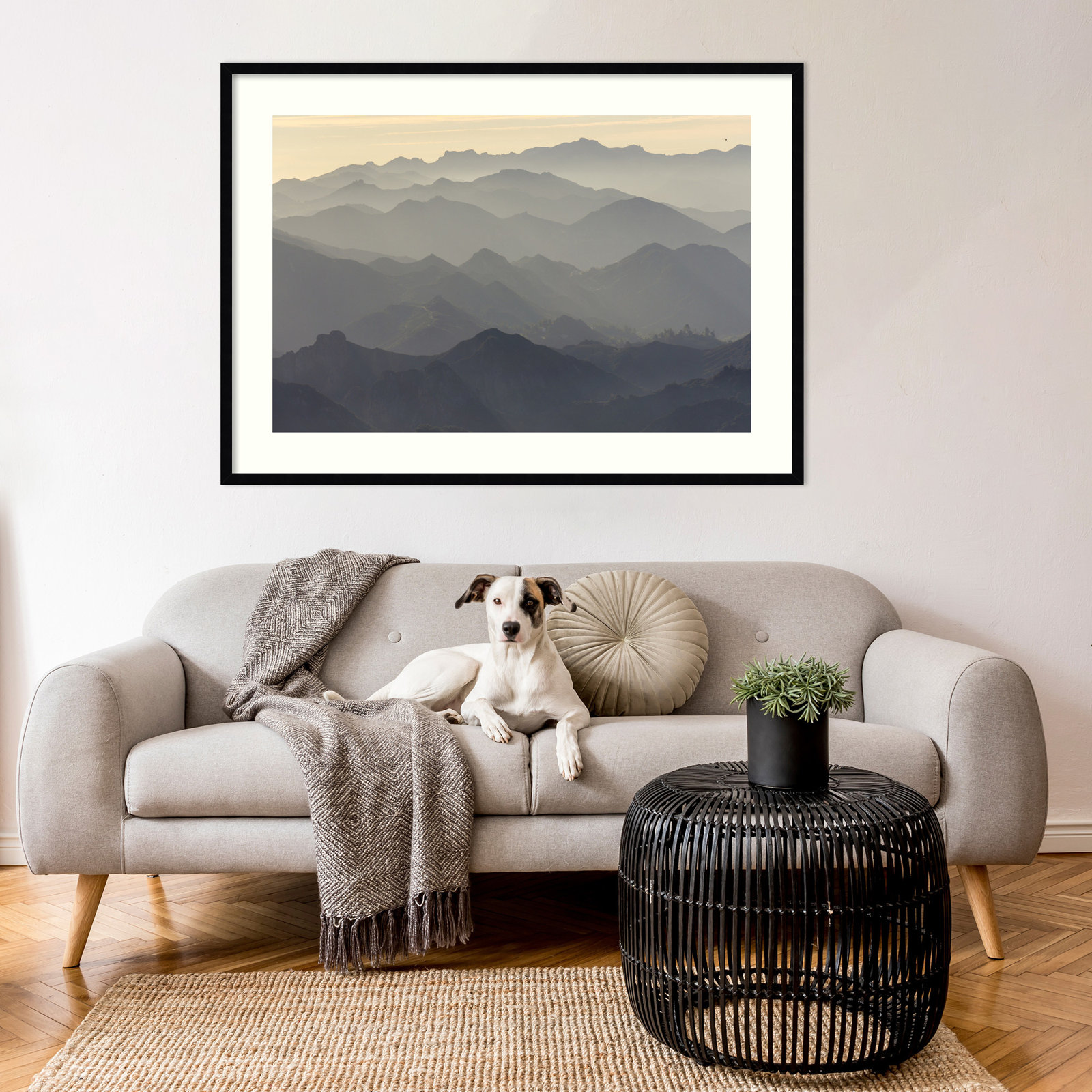 Santa Monica Mountains Photo Print, 30" H x 41" W, Black