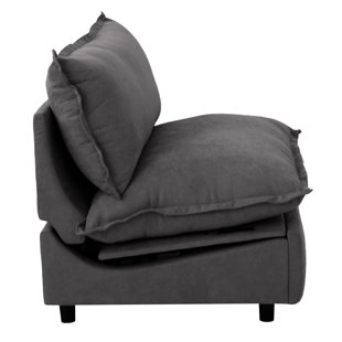 Chaise rembourrée sans accoudoirs en tissu de lin moderne