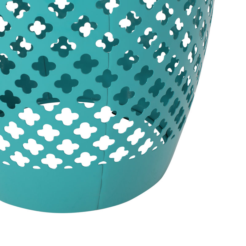 Table de bout Derryck Drum, Bleu sarcelle