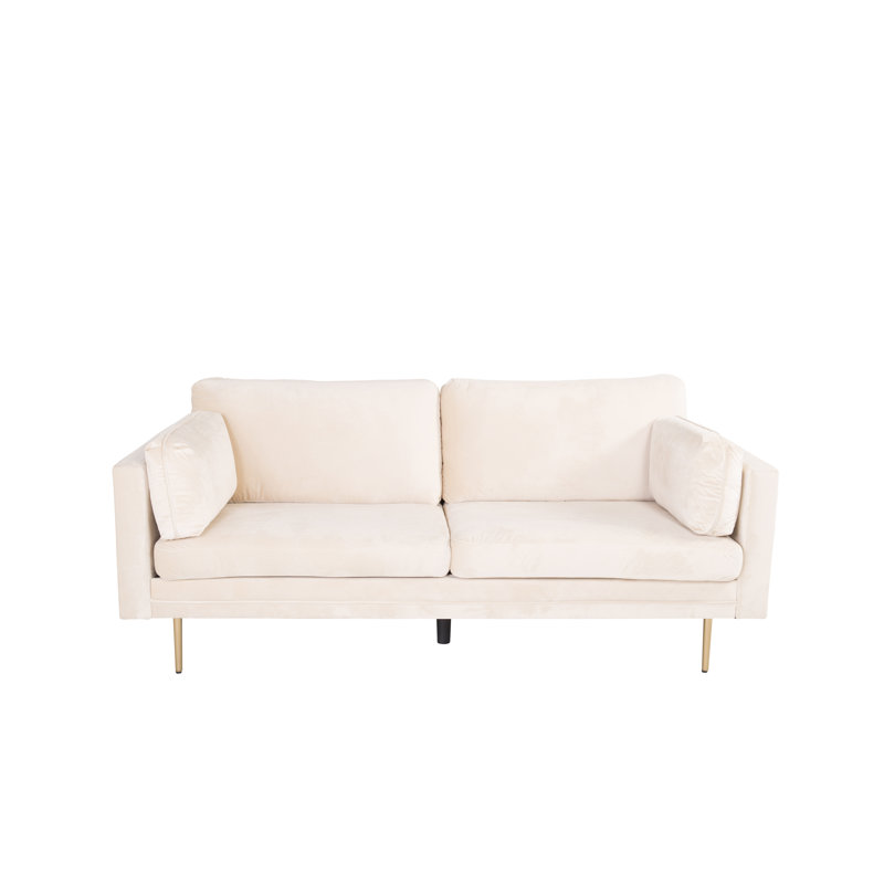 Caden 3 Seater Velvet Sofa, Cream