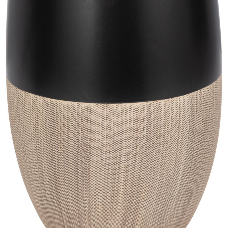 Stoneware Ceramic Vase - Modern Boho Decorative Accent with Sleek Design and Textured Base, Brown/Black, 17" H x 7" W x 7" D