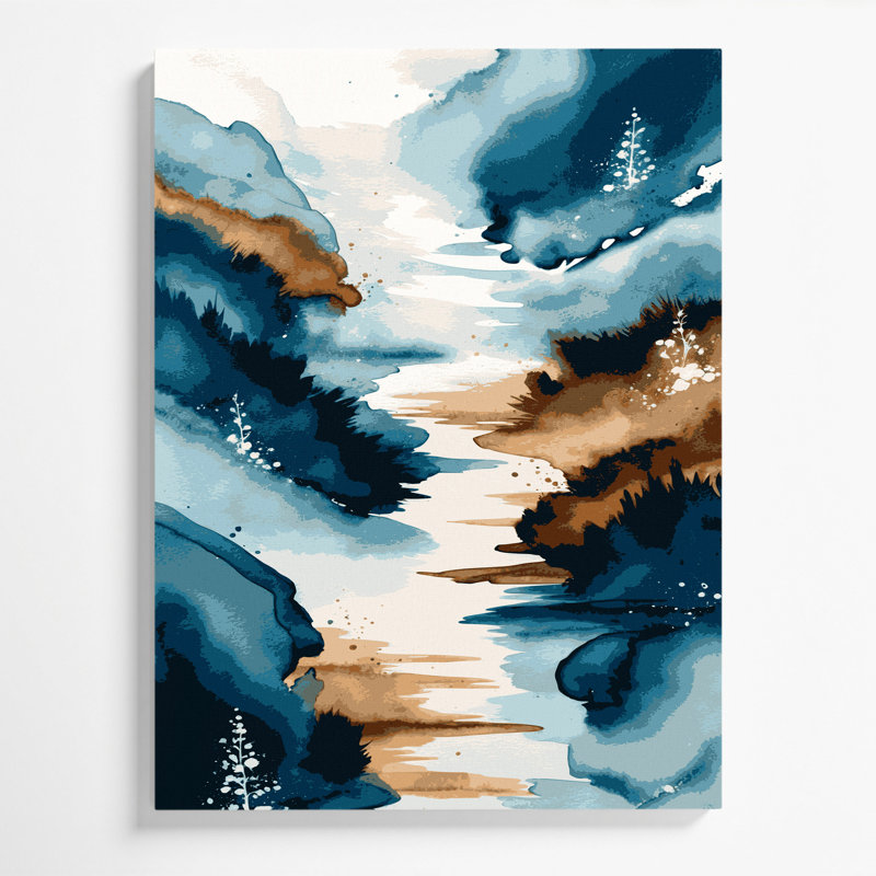 Aquarelle, paysage, 37, art mural sur toile verte, H 12 po x l 18 po