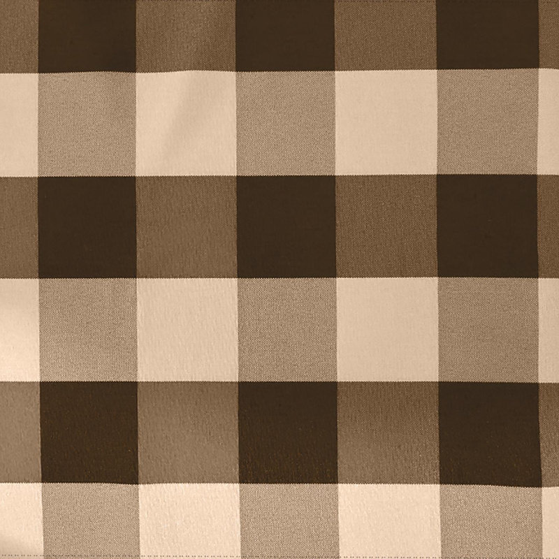 Cantonnière à carreaux sur mesure, Brun / beige, L 9 po x L 120 po