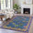 Machine Washable Indoor/Outdoor Xhevrie Blue Rug-111819162