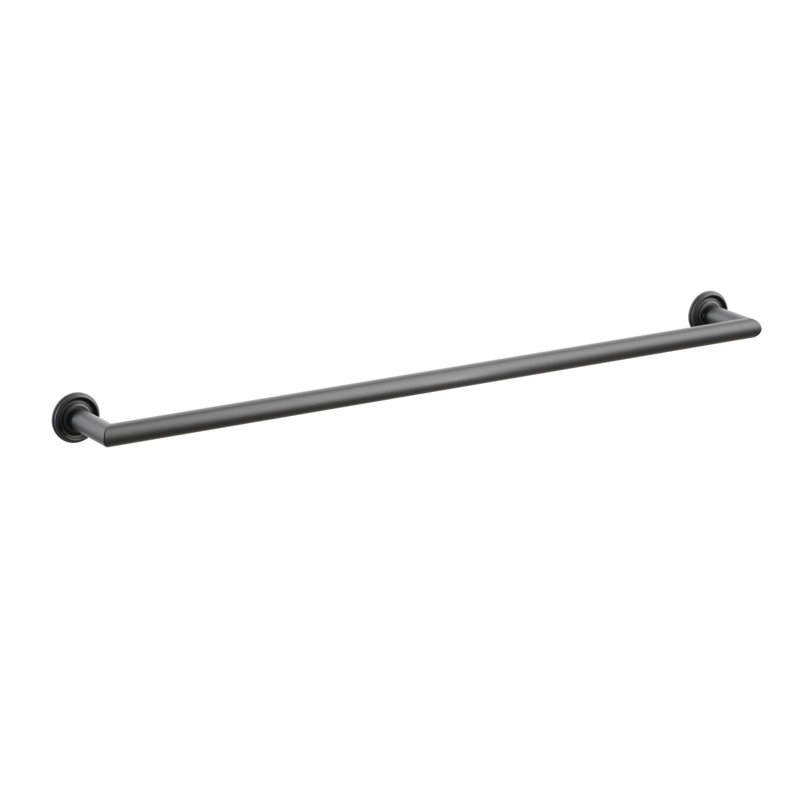 Porte-serviettes Emtek Modern Tubular Brass avec petite rosette, centre à centre, H 2 po x l 32 po x P 3,25 po, Dos plat