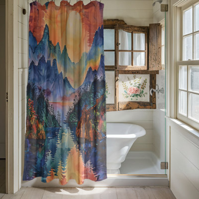 Asian Landscape Motifs - 1 Piece Standard Shower Curtain