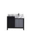Ensemble de meuble-lavabo noir et gris l 42 po x P 22 po, comptoir en marbre gris château et robinet noir mat