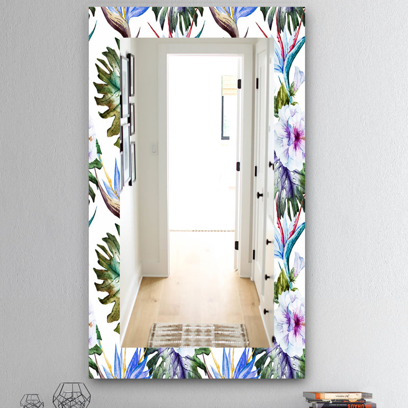 Miroir traditionnel tropical, H 39,4 po x l 29,5 po
