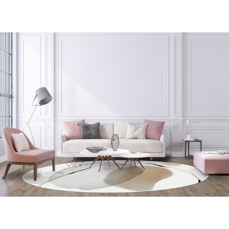 Denique Vinyl Machine Printed Area Rug, Round 180cm