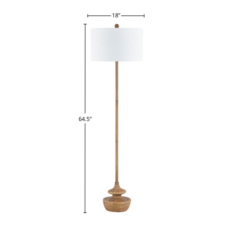 Tryphosa 64.5" Floor Lamp with Fabric Shade, Natural