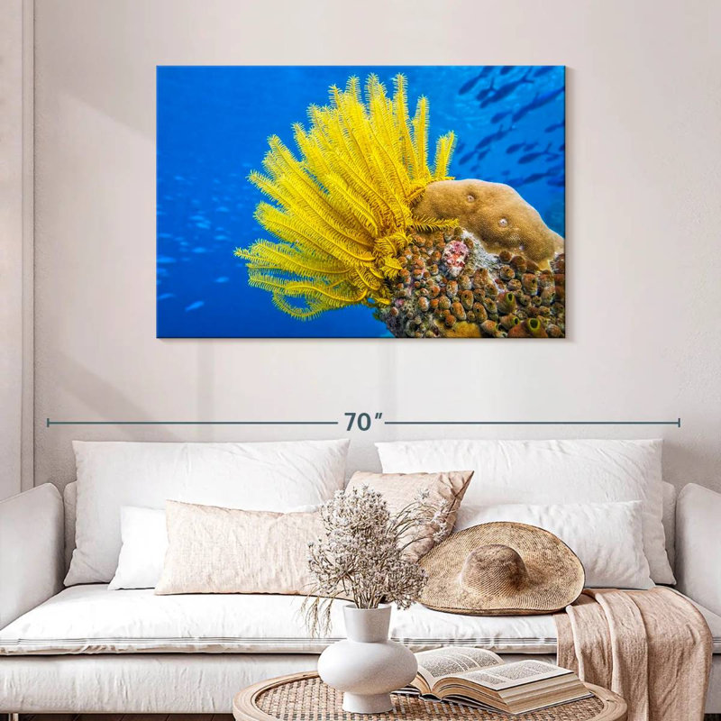 Brampt Yellow Feather Starfish, 30" H x 45" W