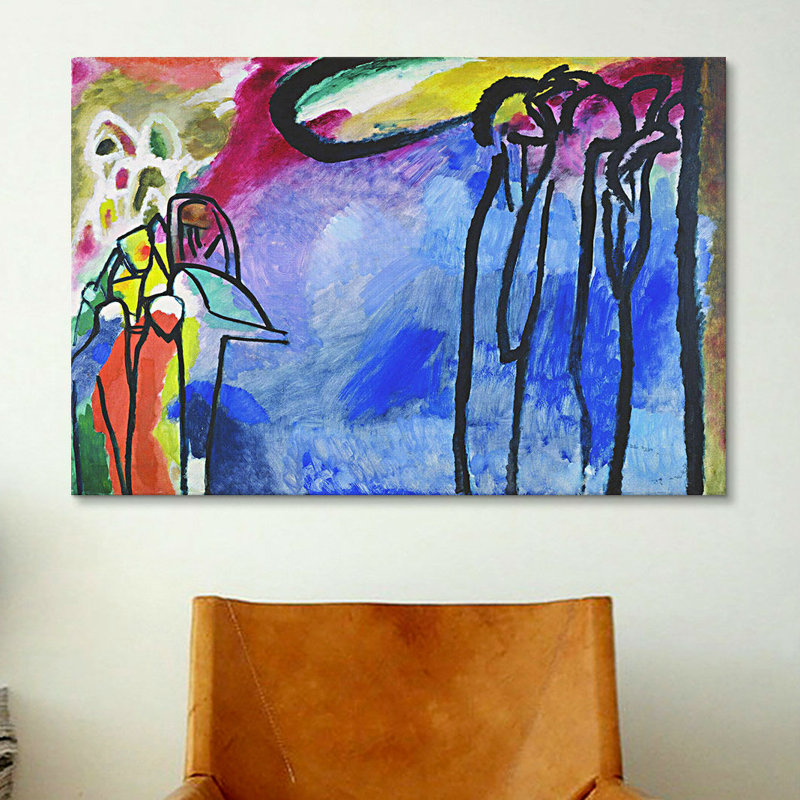 « improvisation 19 » par wassily kandinsky,, reproduction d’art sur toile, H 40 po x l 60 po x P 1,5 po