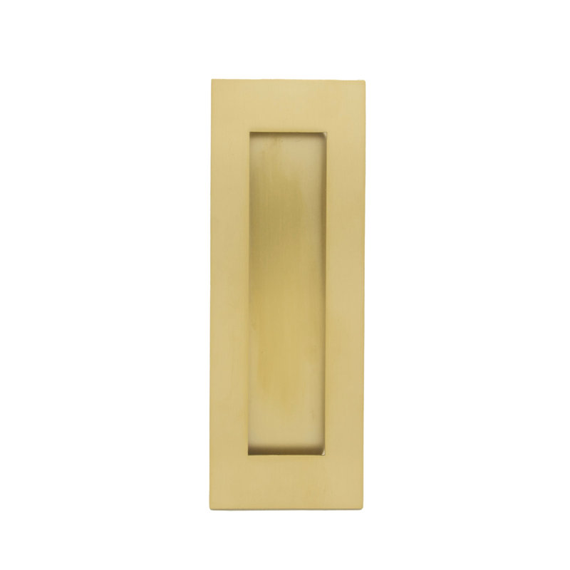 Flush Pull Plate, Satin Brass