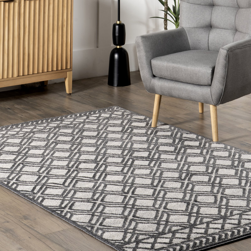 Jolan Moroccan Lattice Area Rug, Rectangle 4' x 6'